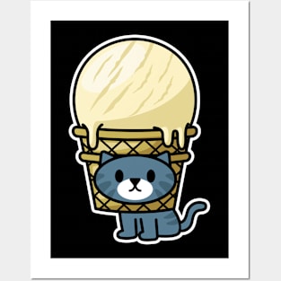 Ice Cream Cat Posters and Art